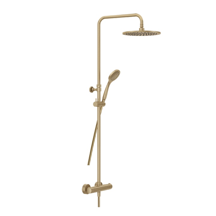 Minimalistic Thermostatic Shower Column - 35175 Showers GESSI Warm Bronze Brushed PVD