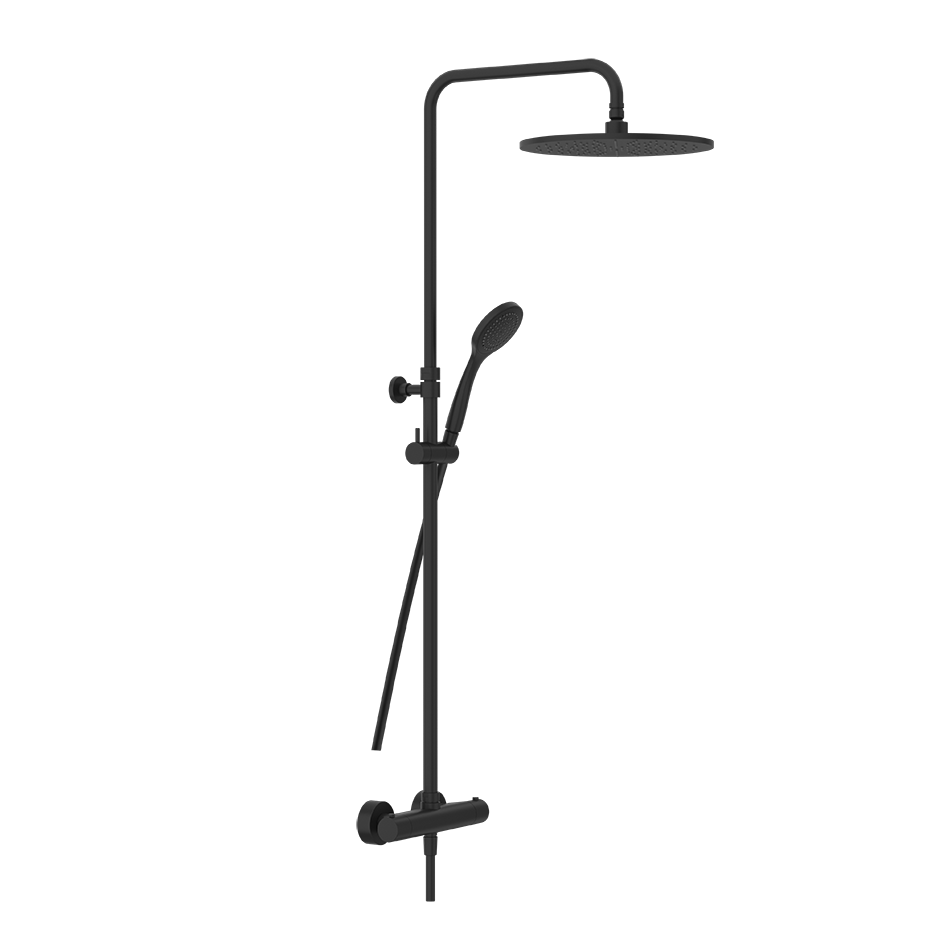 Minimalistic Thermostatic Shower Column - 35177 Showers GESSI Matte Black