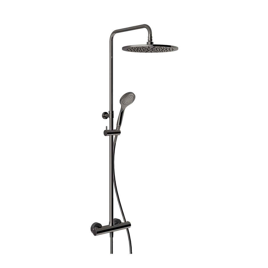 Minimalistic Thermostatic Shower Column - 35177 Showers GESSI Black Metal PVD