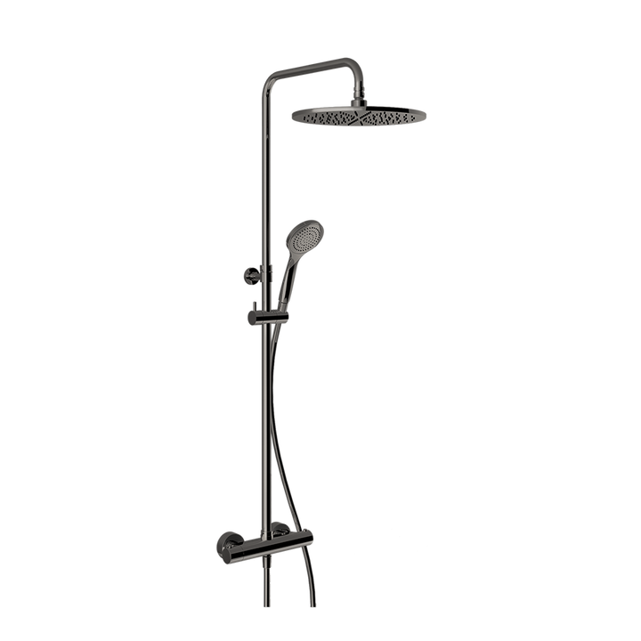 Minimalistic Thermostatic Shower Column - 35177 Showers GESSI Black Metal PVD