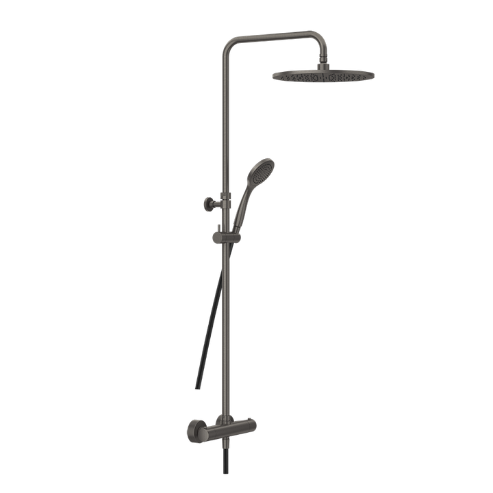 Minimalistic Thermostatic Shower Column - 35177 Showers GESSI Black Metal Brushed PVD