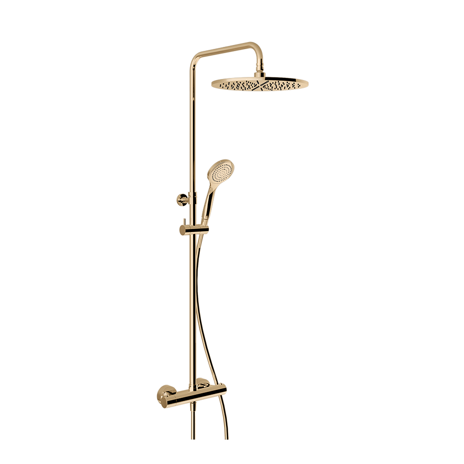 Minimalistic Thermostatic Shower Column - 35177 Showers GESSI Warm Bronze PVD
