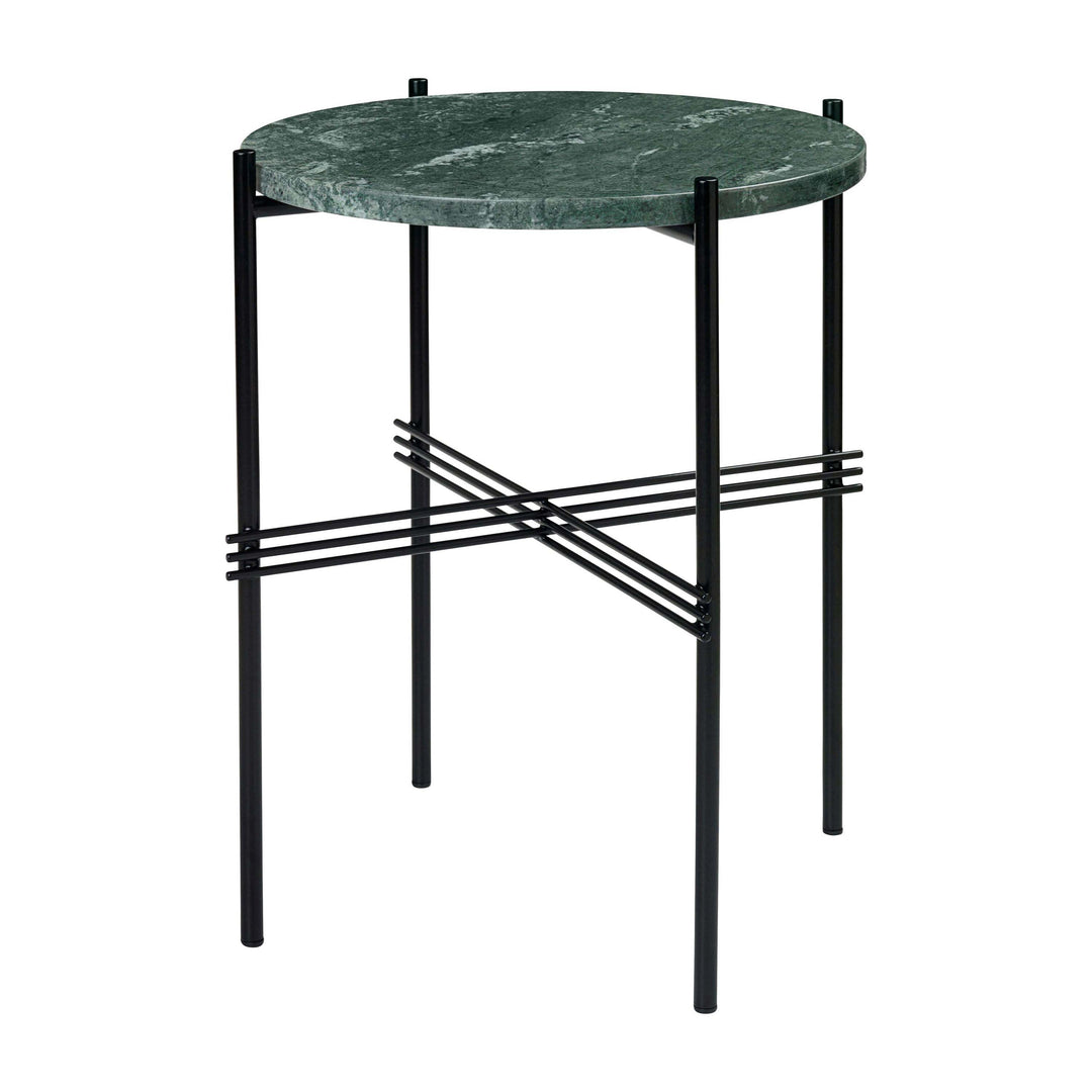 TS Round Side Table Accent Tables Gubi Green Guatemala Marble Brass