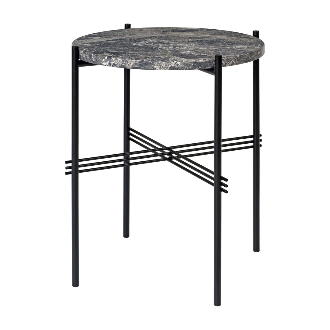 TS Round Side Table Accent Tables Gubi Grey Emperador Marble Black