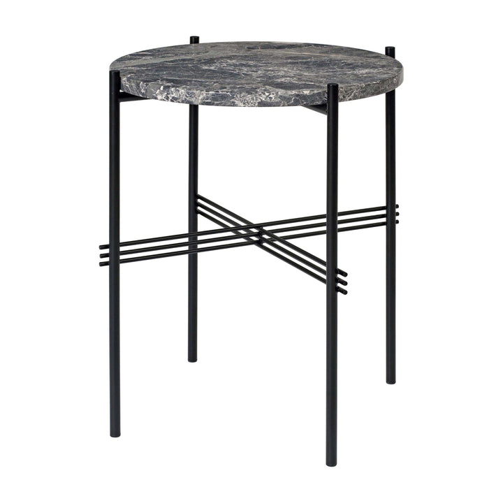 TS Round Side Table Accent Tables Gubi Grey Emperador Marble Brass