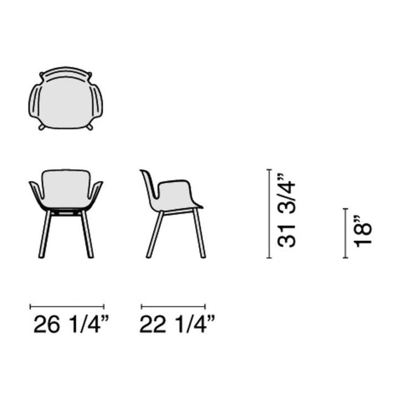 Juli Plastic Chair with Wood Leg Chairs Cappellini