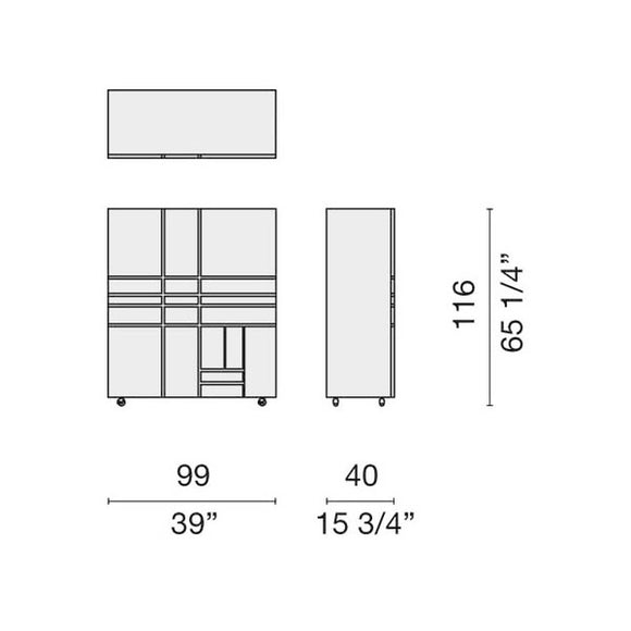 Homage to Mondrian Cabinet 1 Sideboards Cappellini