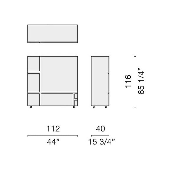 Homage to Mondrian Cabinet 2 Sideboards Cappellini