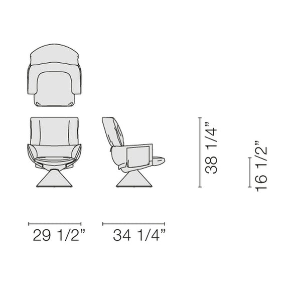 Lud'o Lounge Conical Armchair Furniture Cappellini