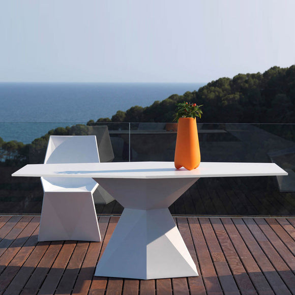 Vertex Rectangle Table - Full White (Showroom Piece) Outdoor Vondom