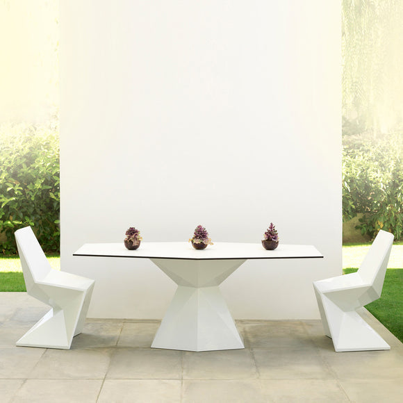 Vertex Rectangle Table - Full White (Showroom Piece) Outdoor Vondom