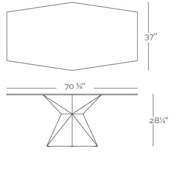 Vertex Rectangle Table - Full White (Showroom Piece) Outdoor Vondom