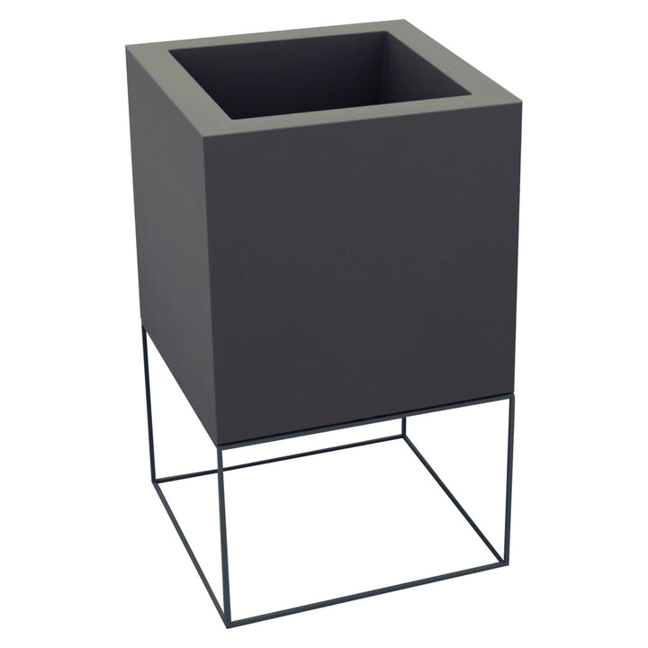 Vela Cube Nano Planter Outdoor Vondom Anthracite Large 