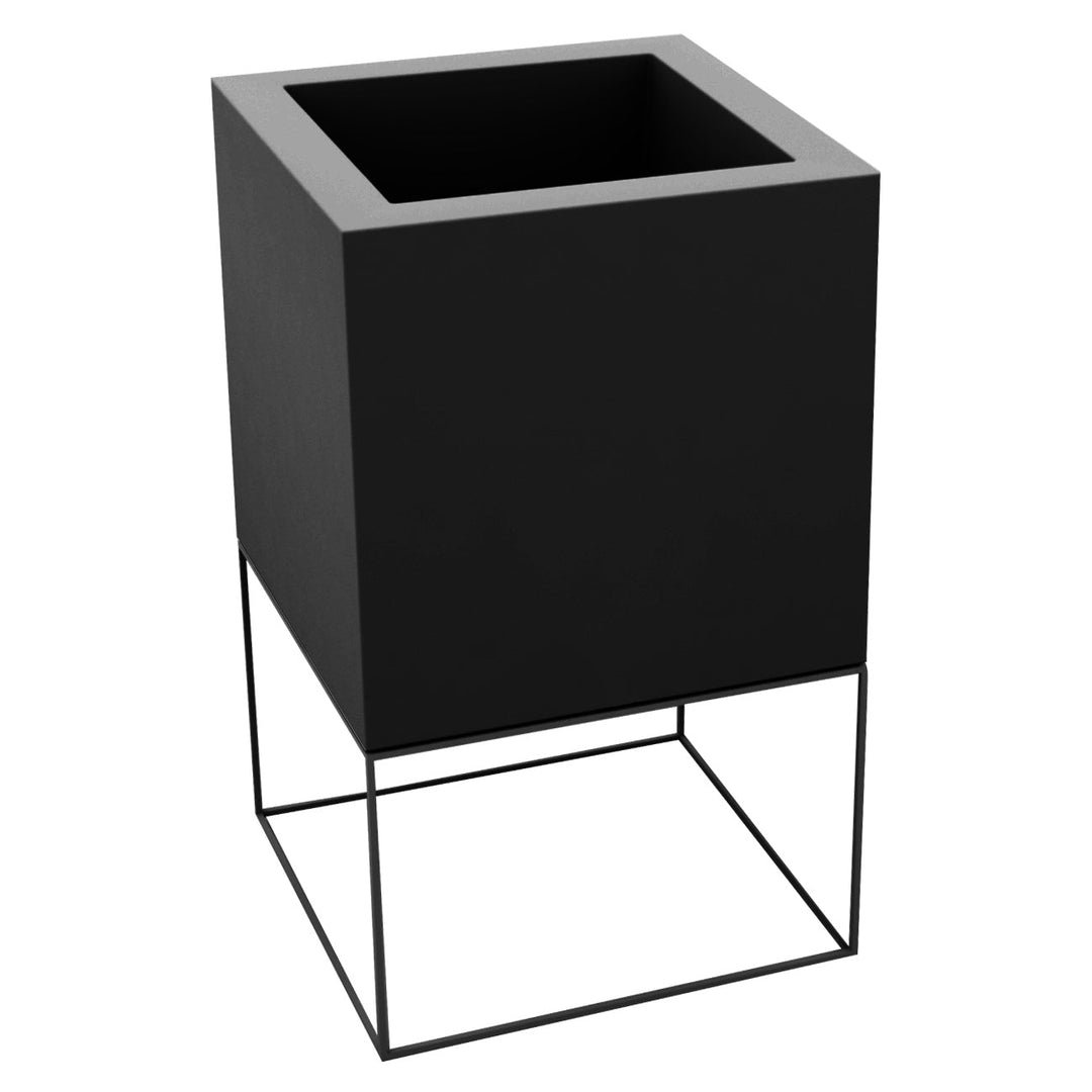 Vela Cube Nano Planter Outdoor Vondom Large (18x18x36 cm) Basic Black