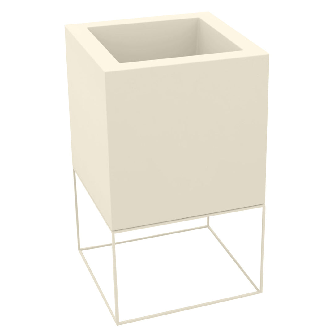 Vela Cube Nano Planter Outdoor Vondom Small ( 18x18x28 cm) Basic Ecru