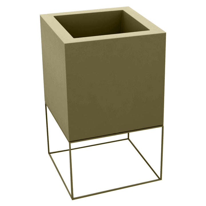 Vela Cube Nano Planter Outdoor Vondom Small ( 18x18x28 cm) Basic Khaki