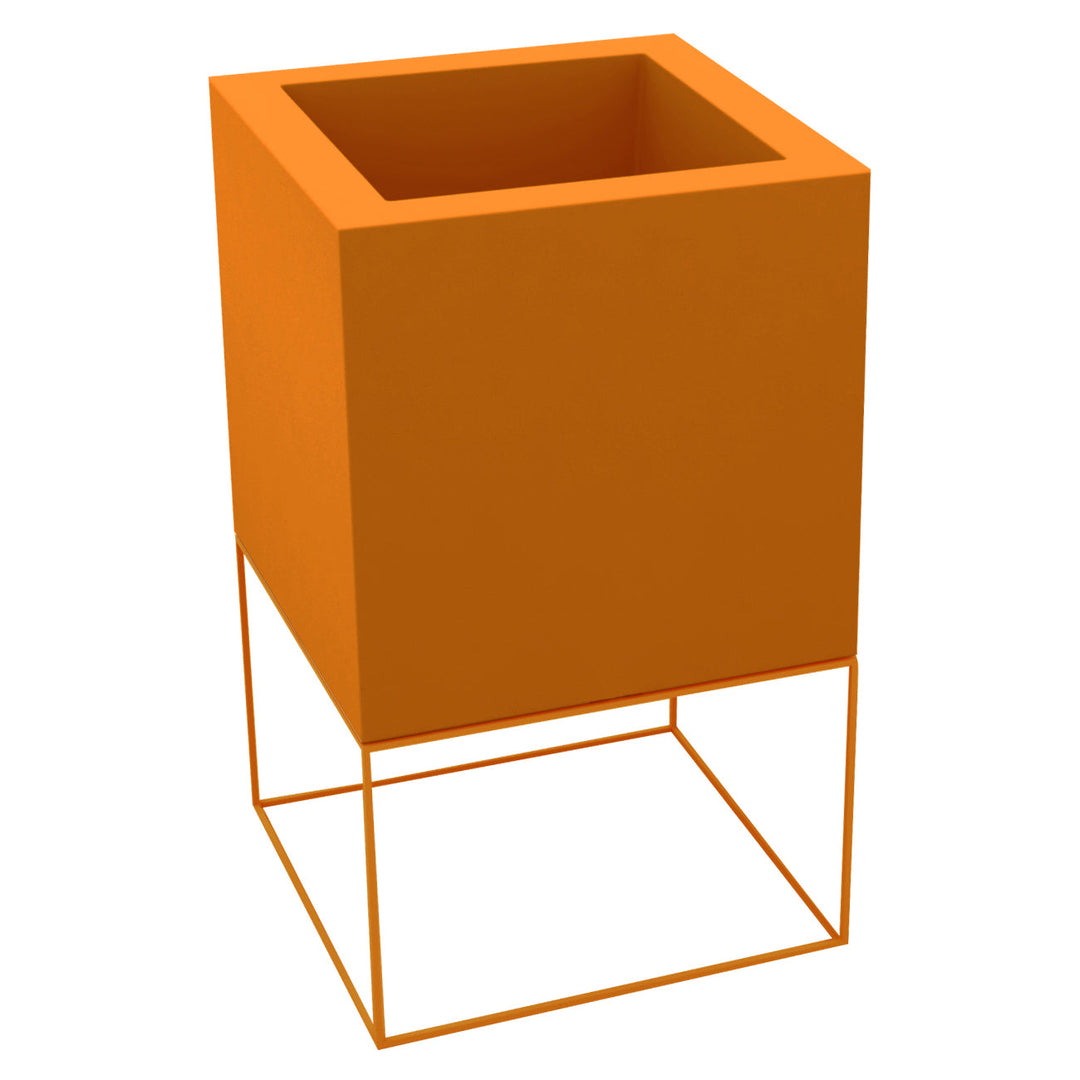 Vela Cube Nano Planter Outdoor Vondom Large (18x18x36 cm) Basic Orange