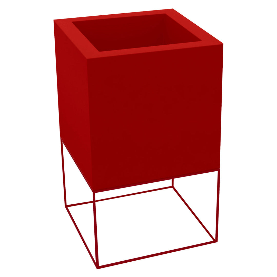 Vela Cube Nano Planter Outdoor Vondom Large (18x18x36 cm) Basic Red