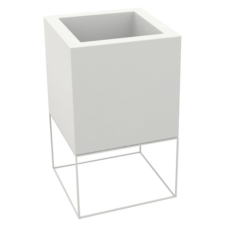 Vela Cube Nano Planter Outdoor Vondom Large (18x18x36 cm) Basic White