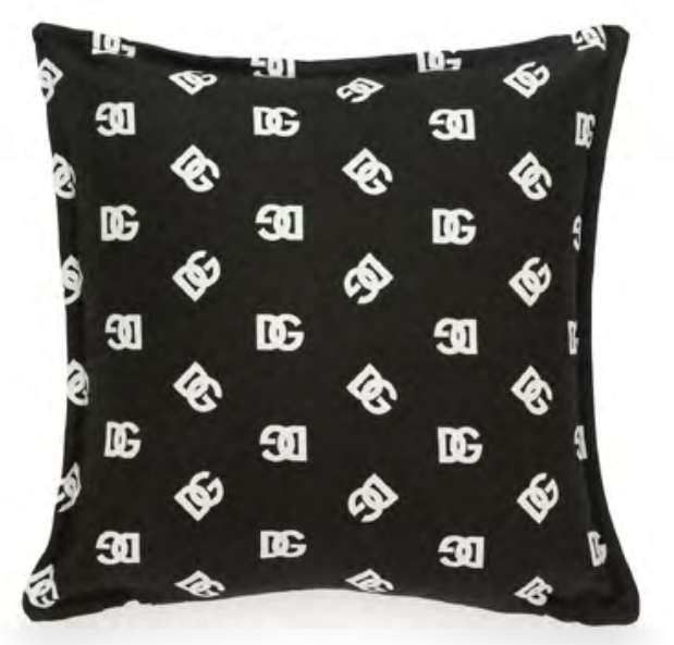 DG LOGO DOUBLE FACE CUSHION BLACK/WHITE Cushions Dolce&Gabbana   