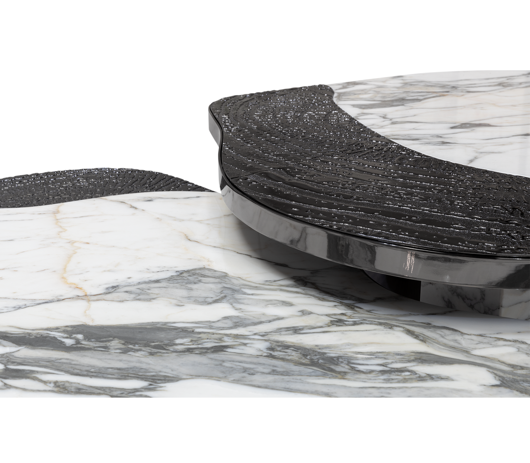 ophelia calacatta marble and gold center table - Image 49