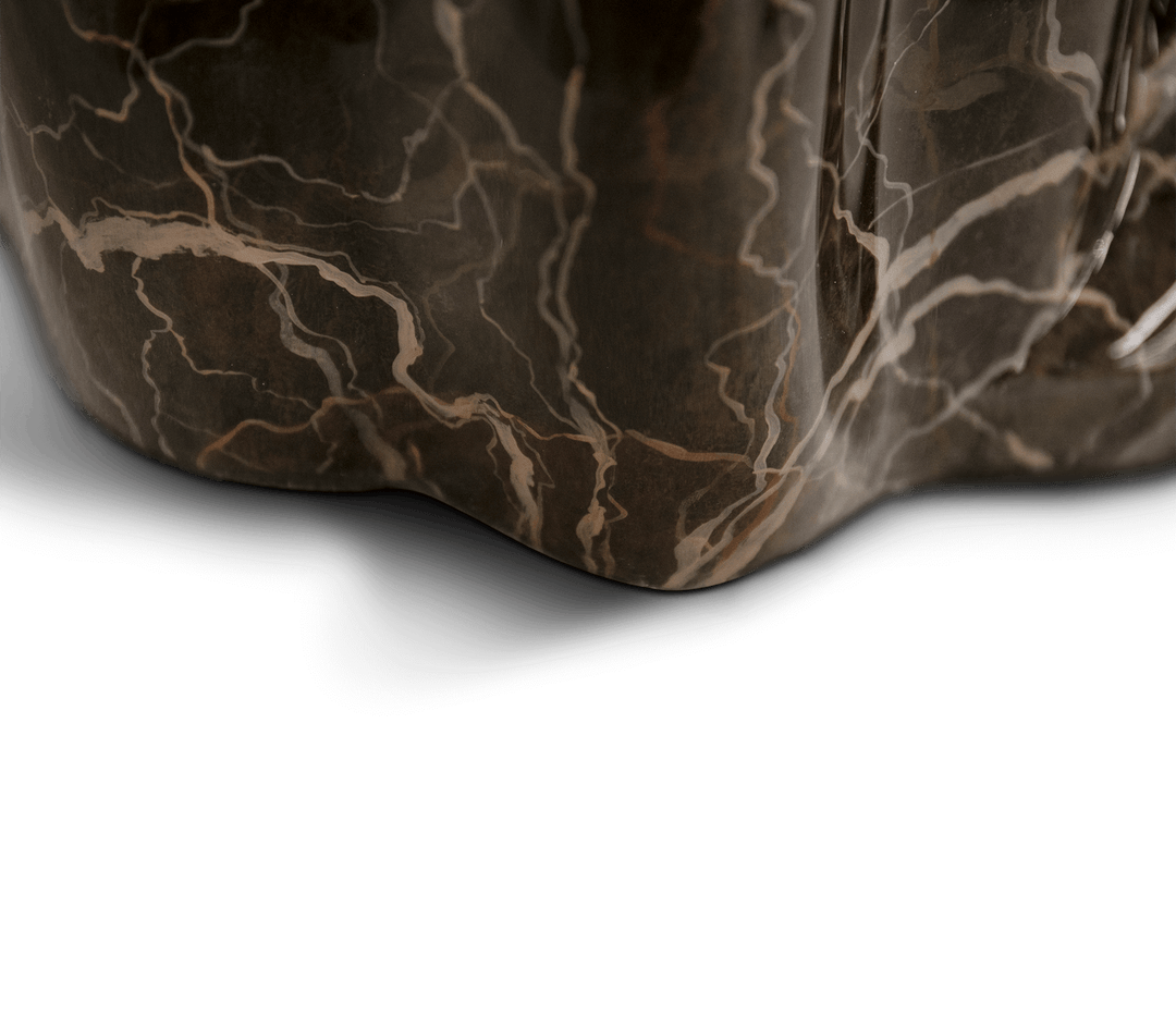 Monochrome Black Faux-Marble Side Table  Boca Do Lobo   