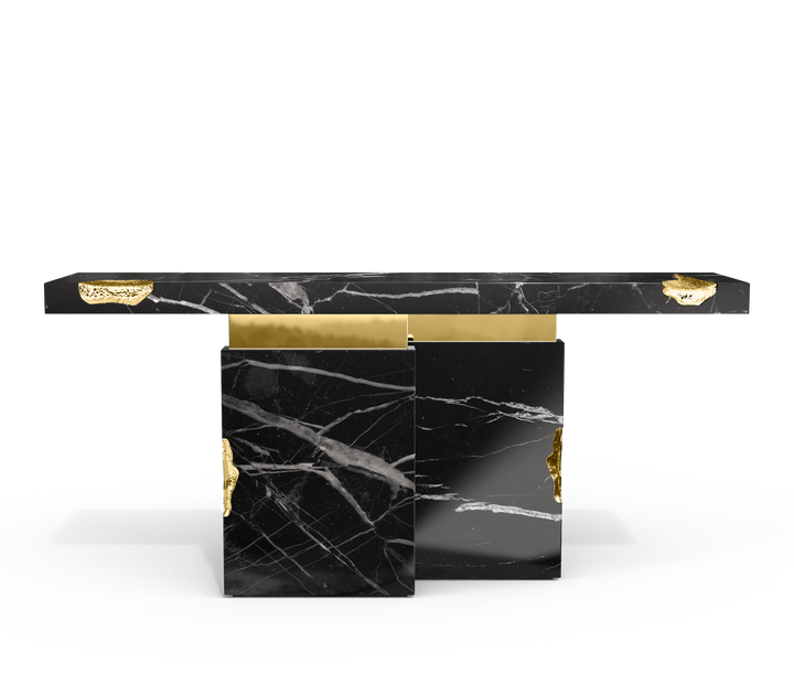 Empire Console  Boca Do Lobo Nero Marquina Marble  