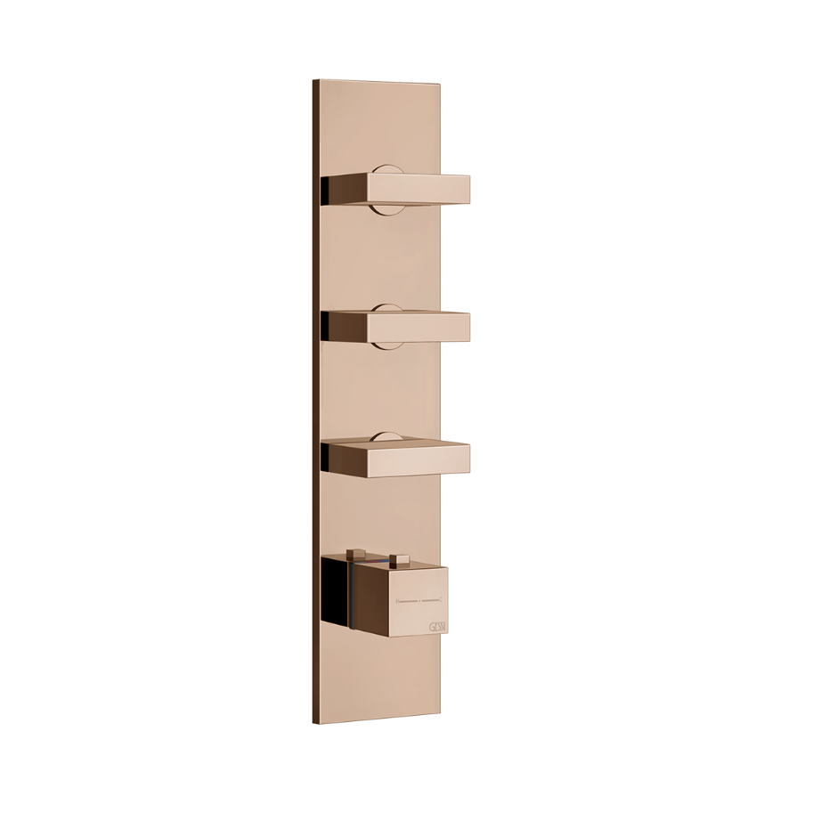 Rettangolo Wellness External Parts for Thermostatic Showers GESSI Copper PVD