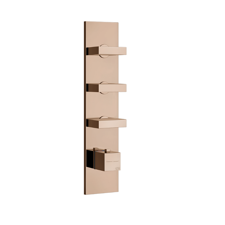 Rettangolo Wellness External Parts for Thermostatic Showers GESSI Copper PVD