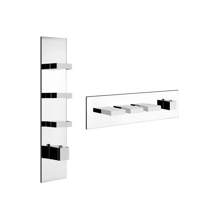 Rettangolo Wellness External Parts for Thermostatic Showers GESSI Chrome