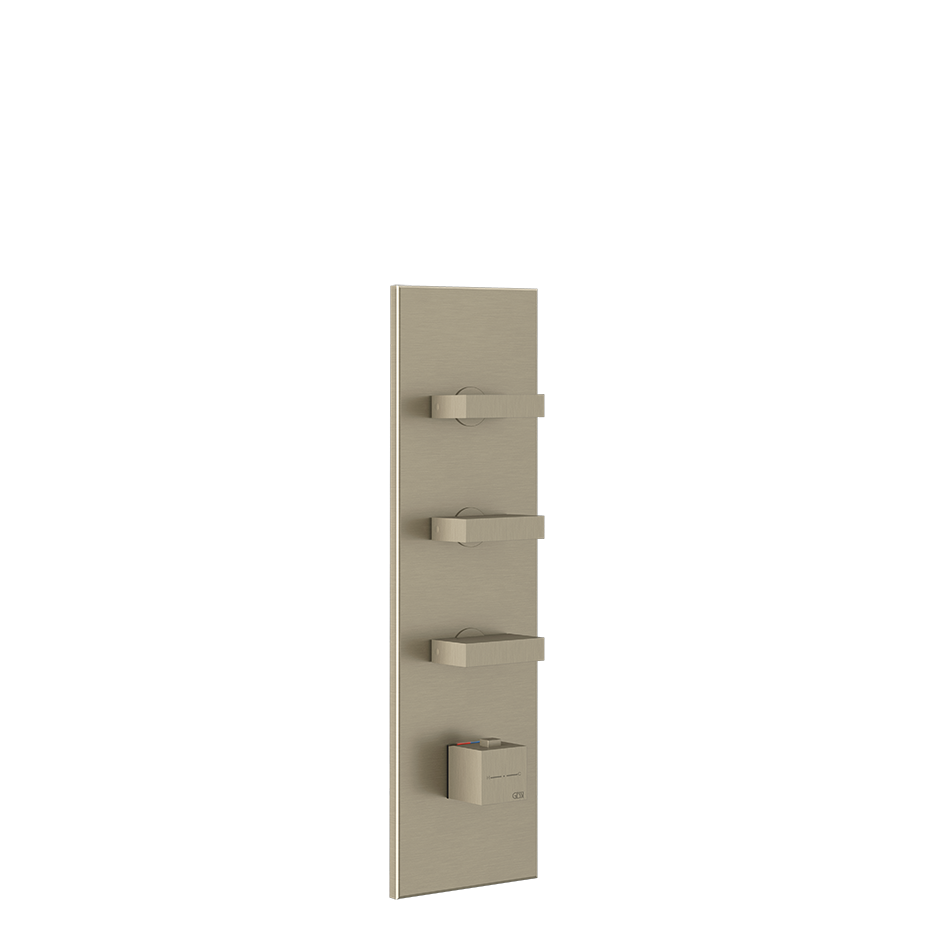 Rettangolo Wellness External Parts for Thermostatic Showers GESSI Finox Brushed Nickel