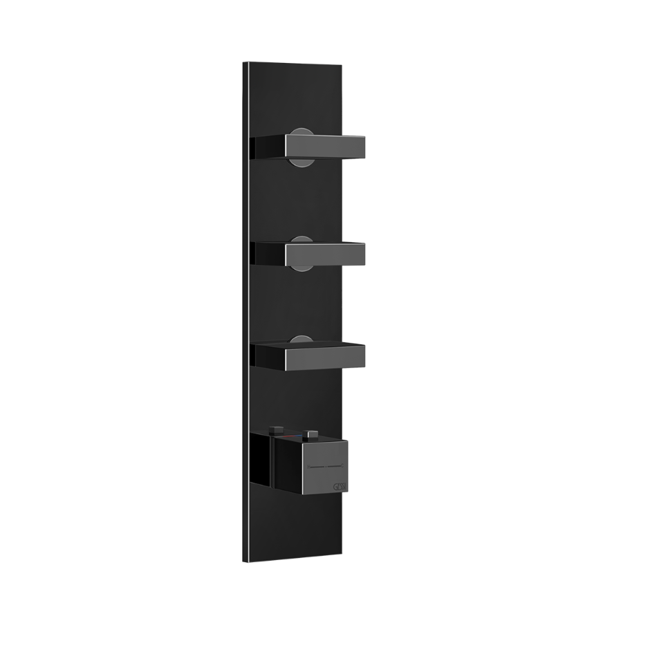 Rettangolo Wellness External Parts for Thermostatic Showers GESSI Black Metal PVD
