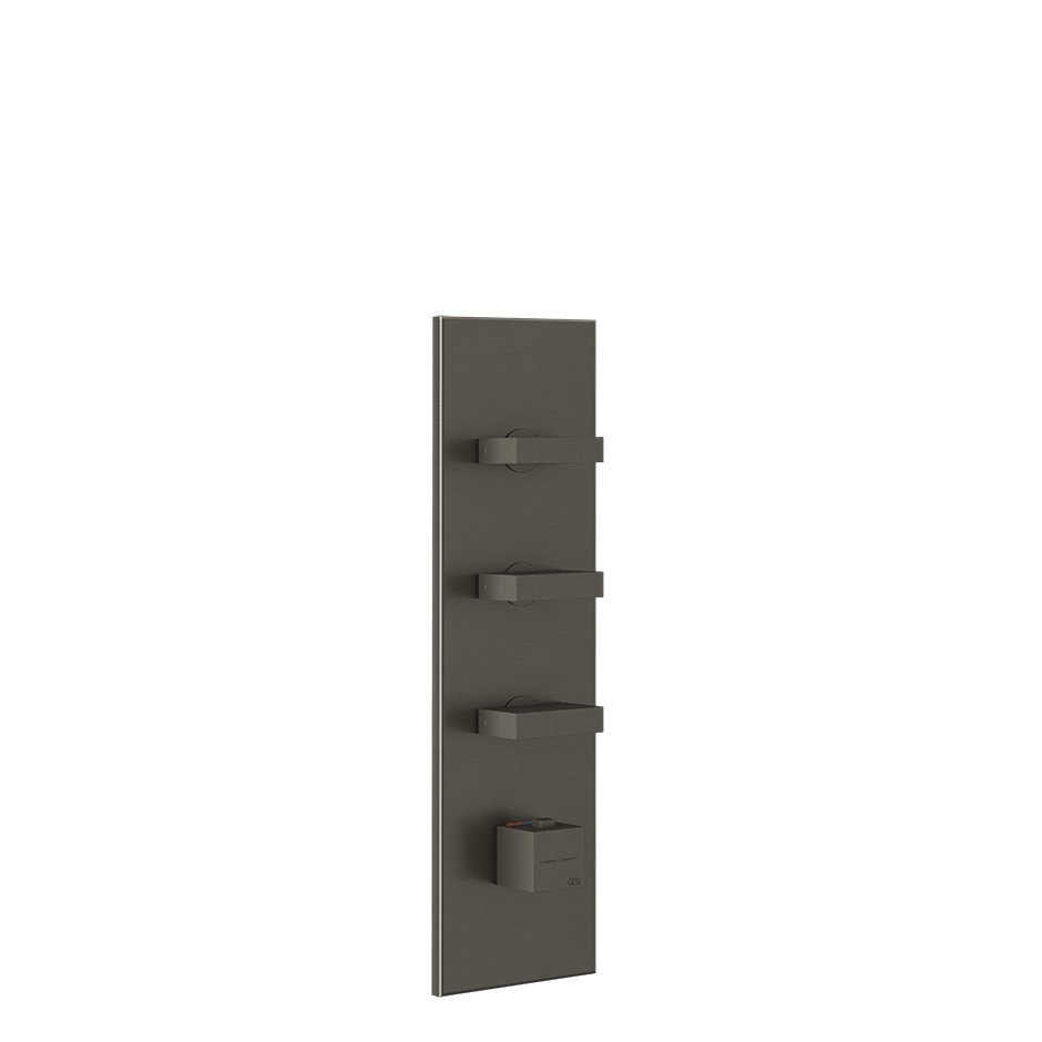 Rettangolo Wellness External Parts for Thermostatic Showers GESSI Black Metal Brushed PVD