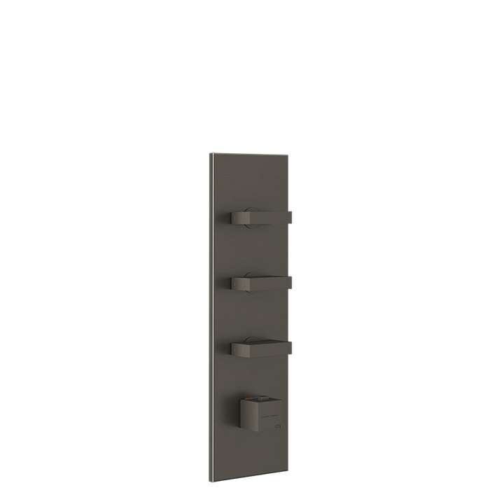 Rettangolo Wellness External Parts for Thermostatic Showers GESSI Black Metal Brushed PVD