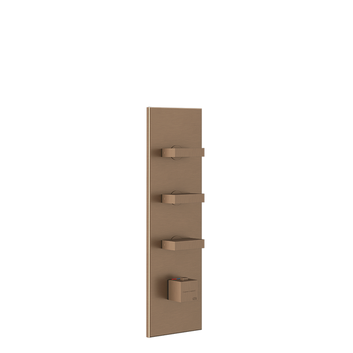 Rettangolo Wellness External Parts for Thermostatic Showers GESSI Copper Brushed PVD