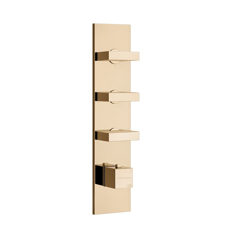 Rettangolo Wellness External Parts for Thermostatic Showers GESSI Warm Bronze PVD