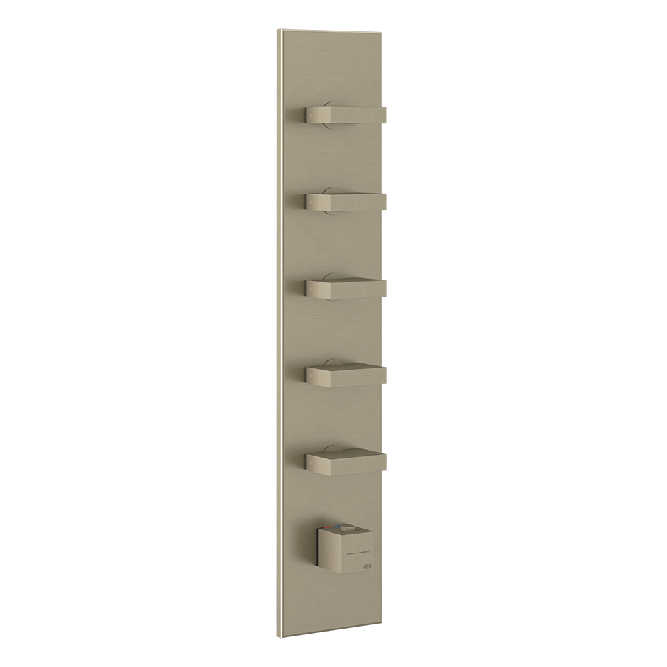 Rettangolo Wellness Thermostatic Shower Mixer Showers GESSI Finox Brushed Nickel