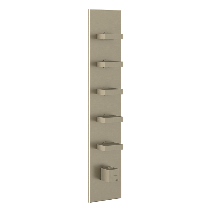 Rettangolo Wellness Thermostatic Shower Mixer Showers GESSI Finox Brushed Nickel
