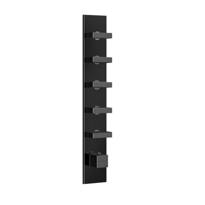 Rettangolo Wellness Thermostatic Shower Mixer Showers GESSI Black Metal PVD