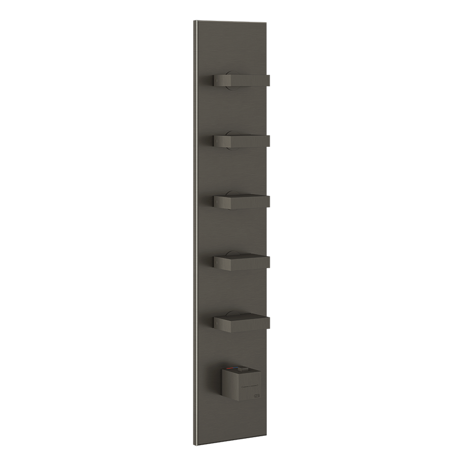 Rettangolo Wellness Thermostatic Shower Mixer Showers GESSI Black Metal Brushed PVD