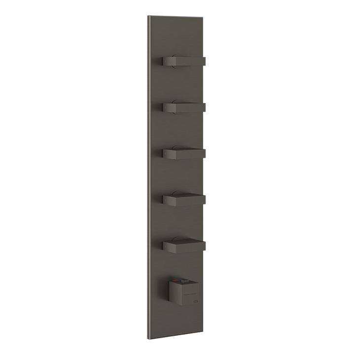 Rettangolo Wellness Thermostatic Shower Mixer Showers GESSI Black Metal Brushed PVD