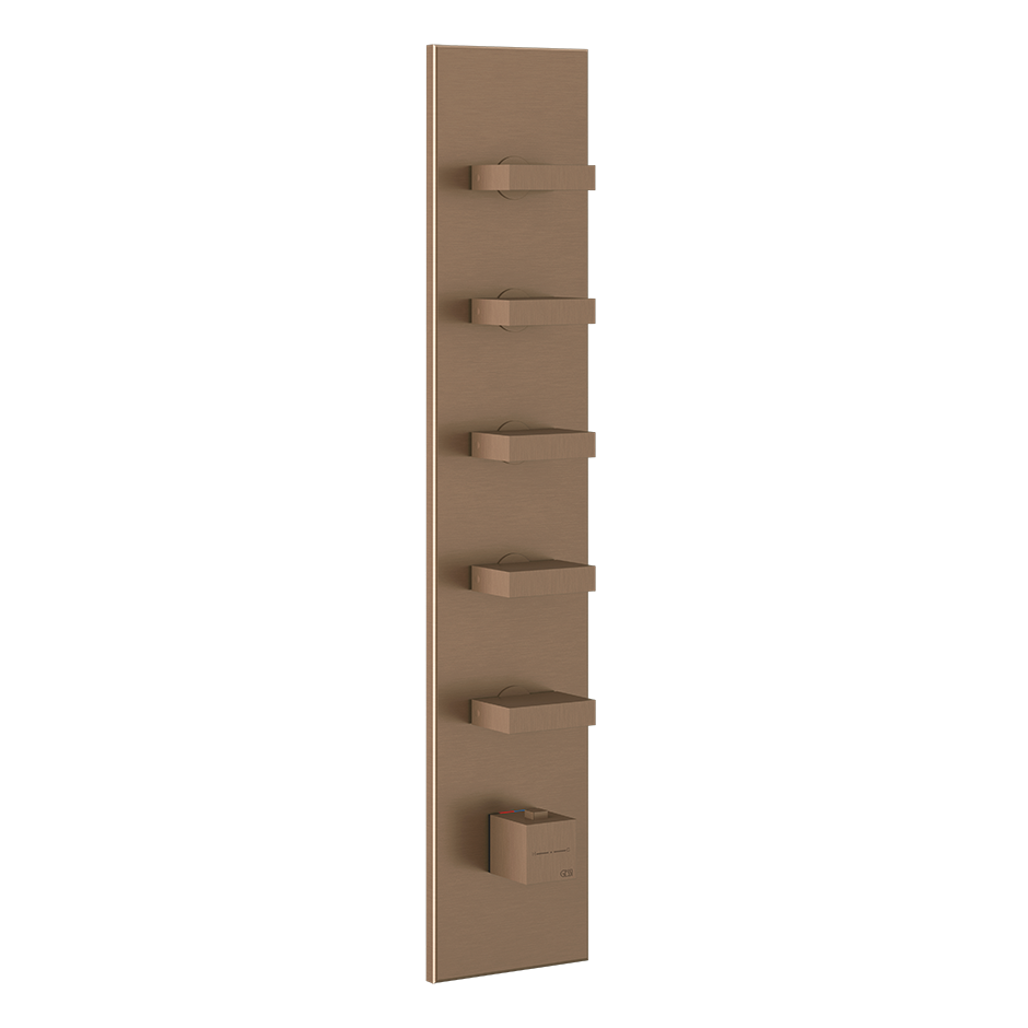 Rettangolo Wellness Thermostatic Shower Mixer Showers GESSI Copper Brushed PVD