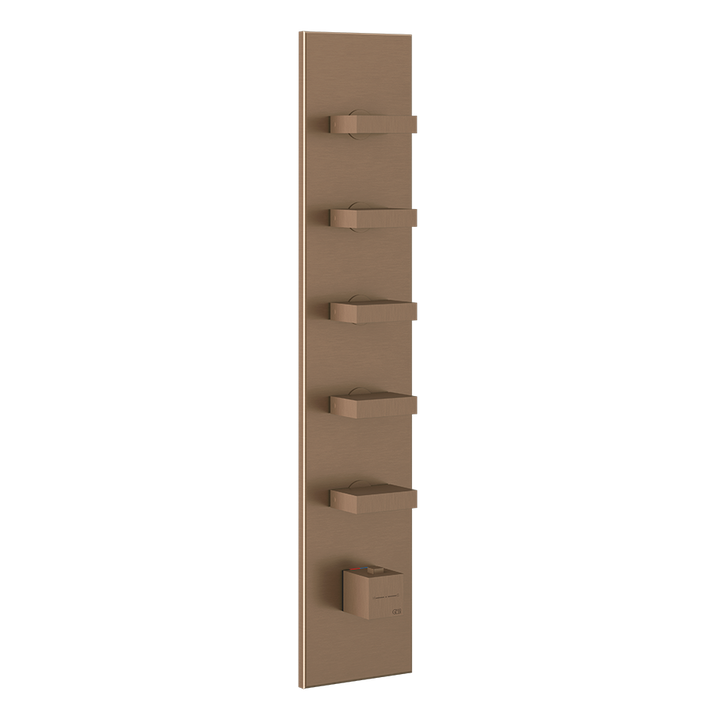 Rettangolo Wellness Thermostatic Shower Mixer Showers GESSI Copper Brushed PVD