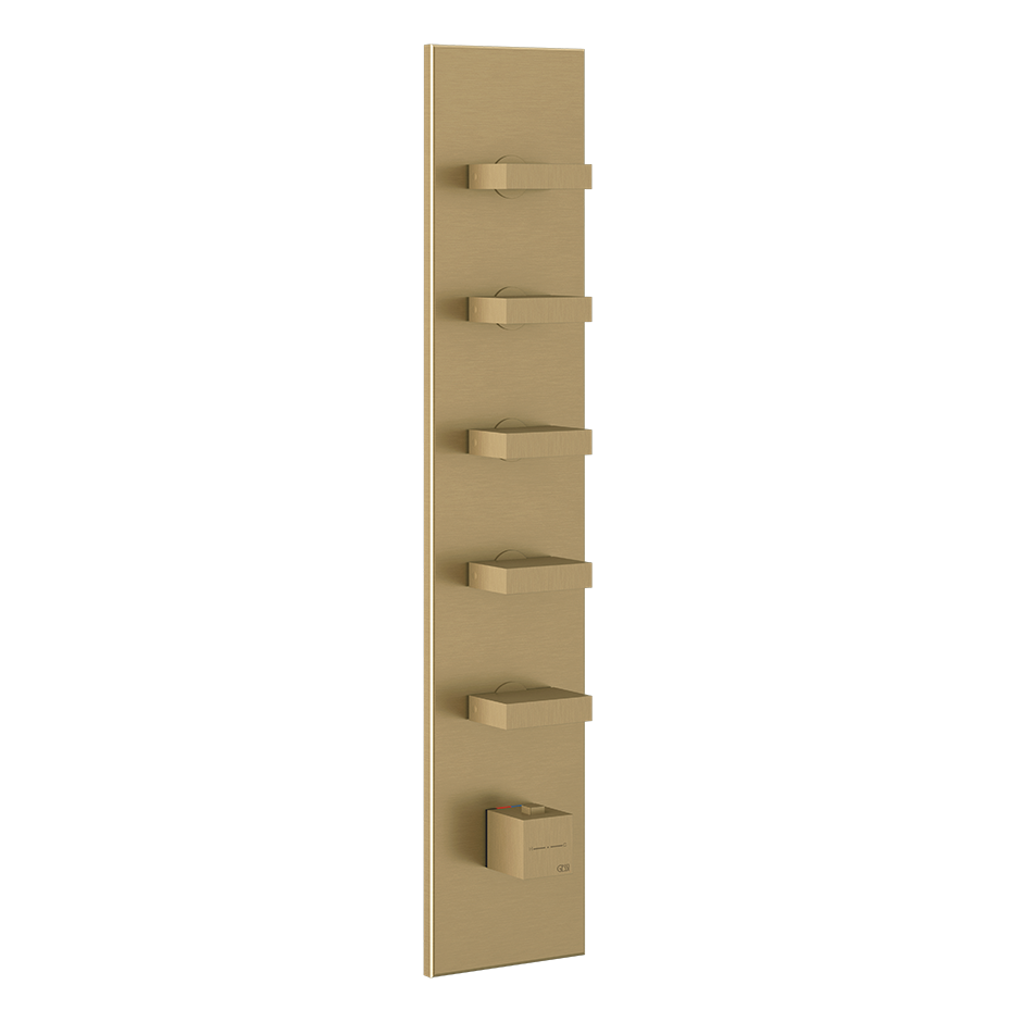 Rettangolo Wellness Thermostatic Shower Mixer Showers GESSI Warm Bronze Brushed PVD