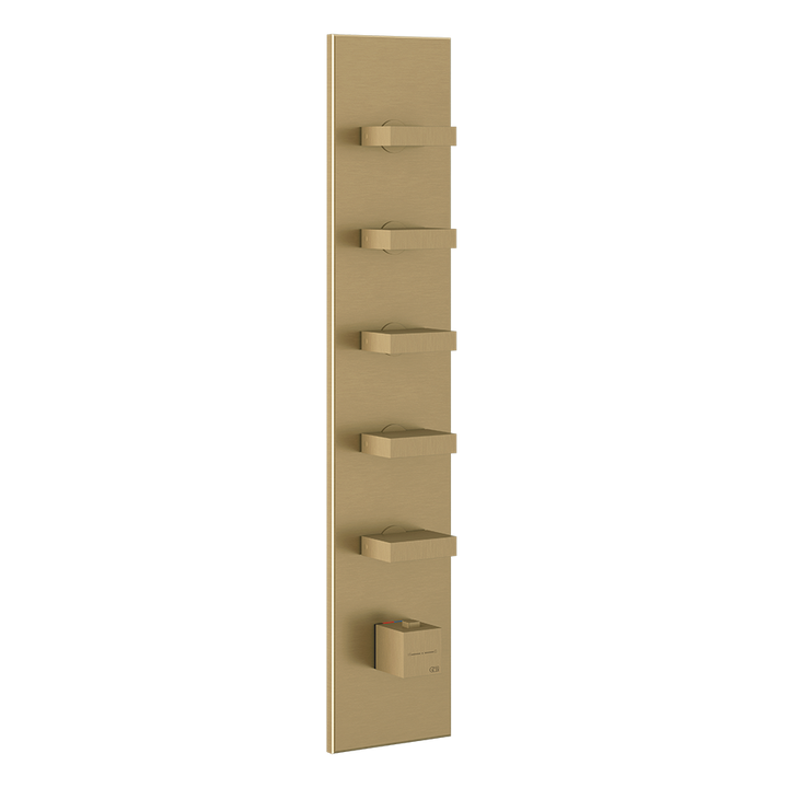 Rettangolo Wellness Thermostatic Shower Mixer Showers GESSI Warm Bronze Brushed PVD