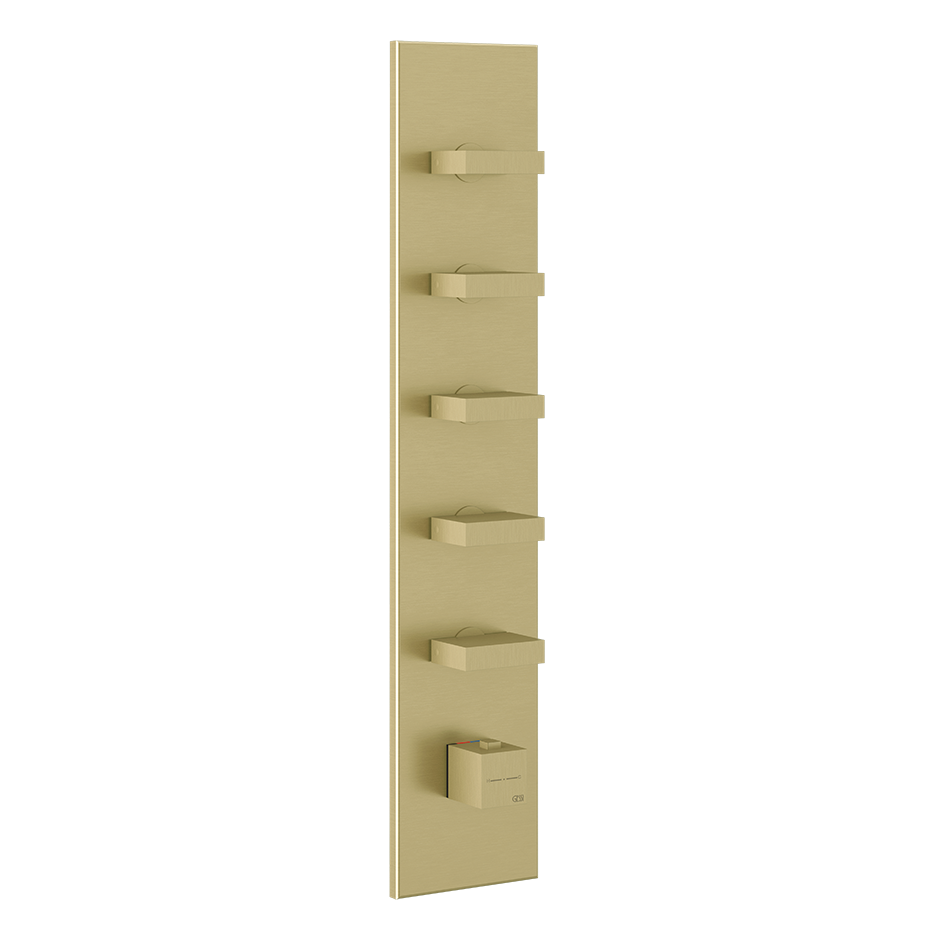 Rettangolo Wellness Thermostatic Shower Mixer Showers GESSI Brass Brushed PVD