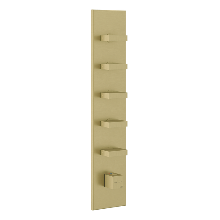 Rettangolo Wellness Thermostatic Shower Mixer Showers GESSI Brass Brushed PVD