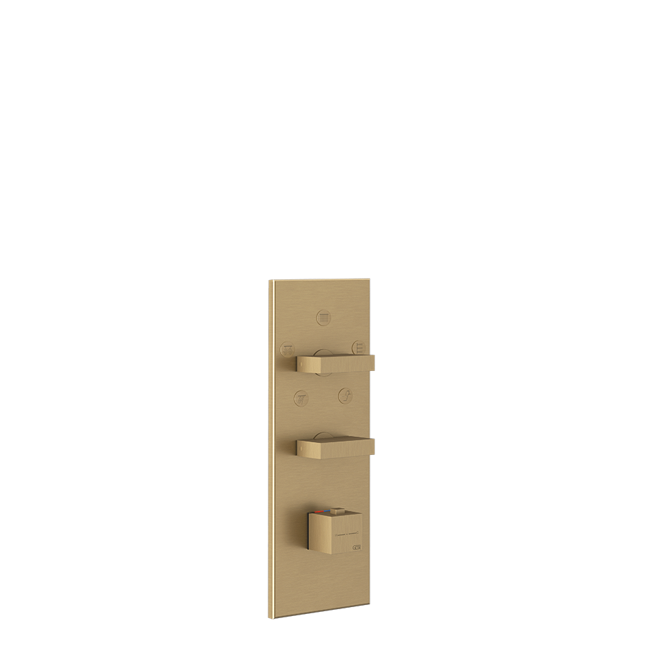 Rettangolo Wellness Thermostatic Shower Mixer Showers GESSI Warm Bronze Brushed PVD