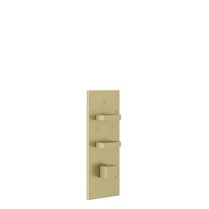 Rettangolo Wellness Thermostatic Shower Mixer Showers GESSI Brass Brushed PVD