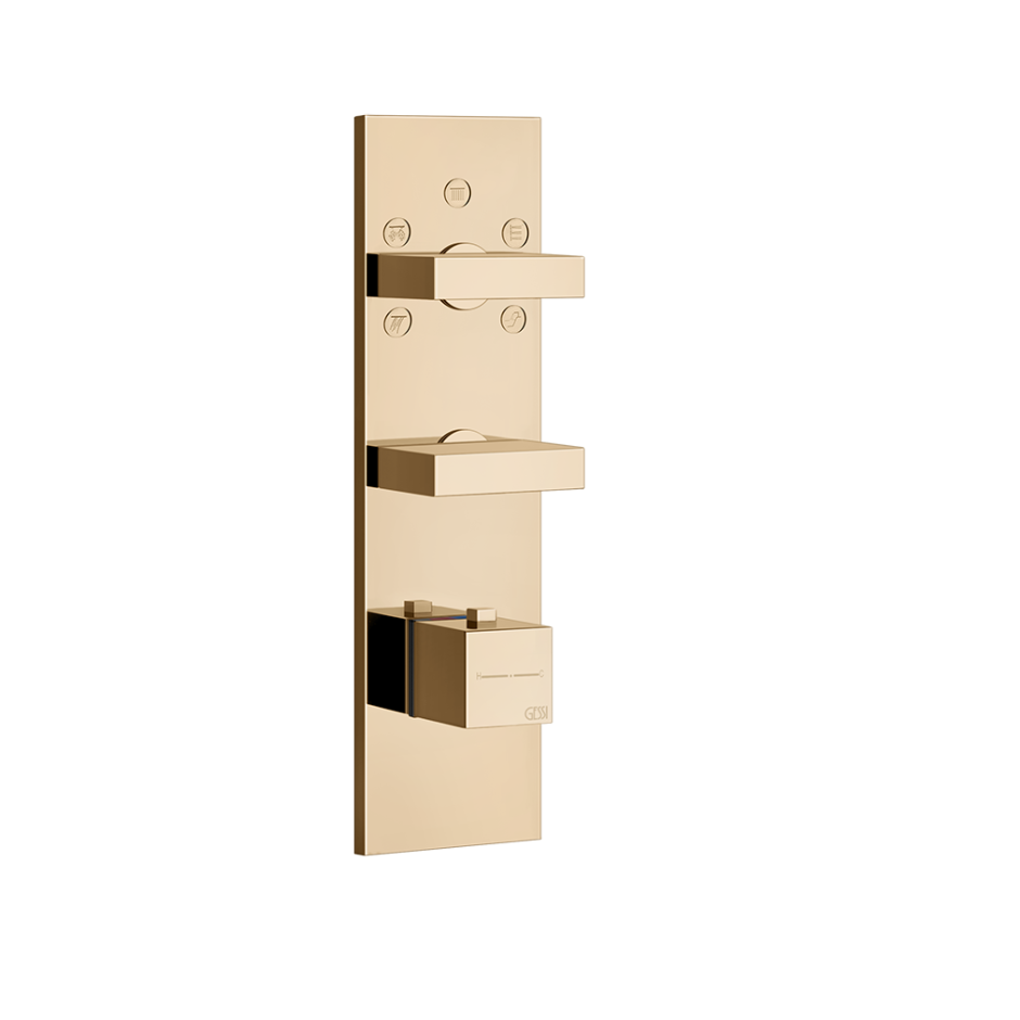Rettangolo Wellness Thermostatic Shower Mixer Showers GESSI Warm Bronze PVD